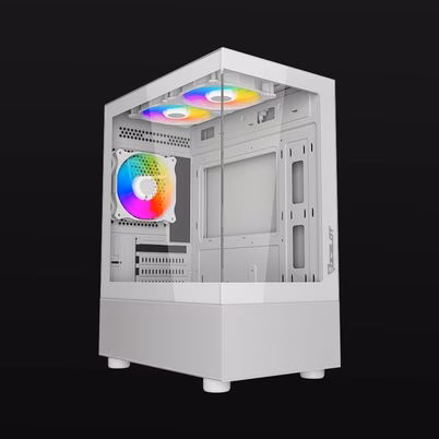 Gabinete Ocelot Gamer Glass Ew7 2 Tarjeta Madre Soportadas Micro Atx. Mini-Itx Usb 3.2 Tamaño Media Torre Soporta Hasta 3 Ventiladores Frontales Material De Elaboración Vidrio Templado, Spcc, Acero Color Blanco